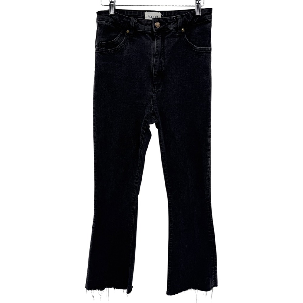 Rolla's Eastcoast Boot High Rise‎ Bootcut Jeans Women's Size 31 Black Raw Hem
